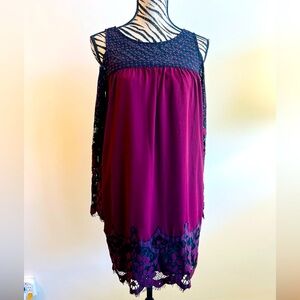 BB Dakota Maroon and Black Dress